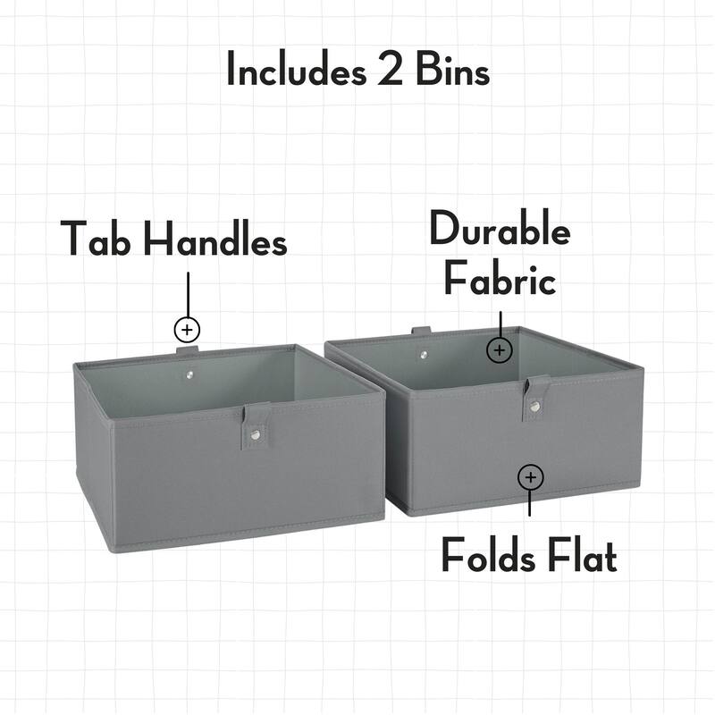 RiverRidge Kids 2pc 5" Fabric Collapsible Storage Cube Organizers for Playroom Organization