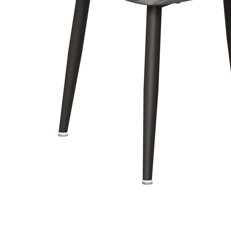 Velvet Upholstered Dining Chair Set of 4, Modern Kitchen Armless Chair with Metal Legs Parsons Chair with Tufted Backrest