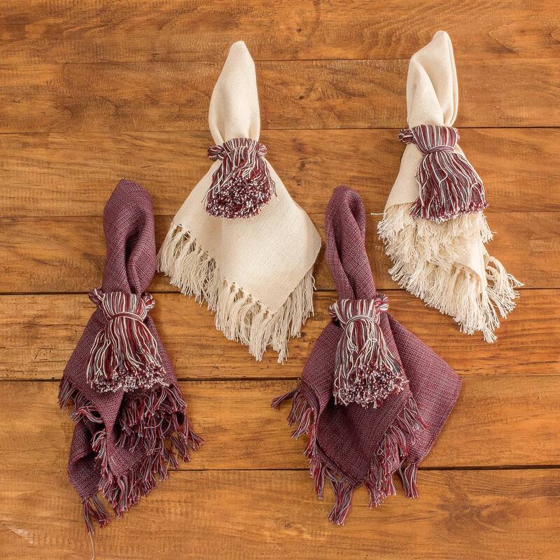 Novica Handmade Cotton Napkins And Rings (Set Of 4)