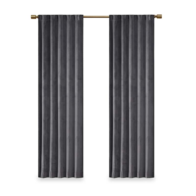 510 Design Garett Room Darkening Poly Velvet Rod Pocket/Back Tab Curtain Panel Pair