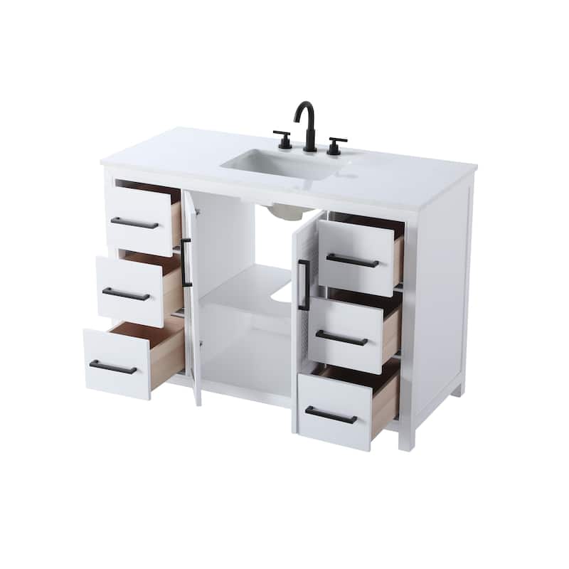 Elegant Lighting VF29548 Alina 48" Free Standing Single Basin Vanity
