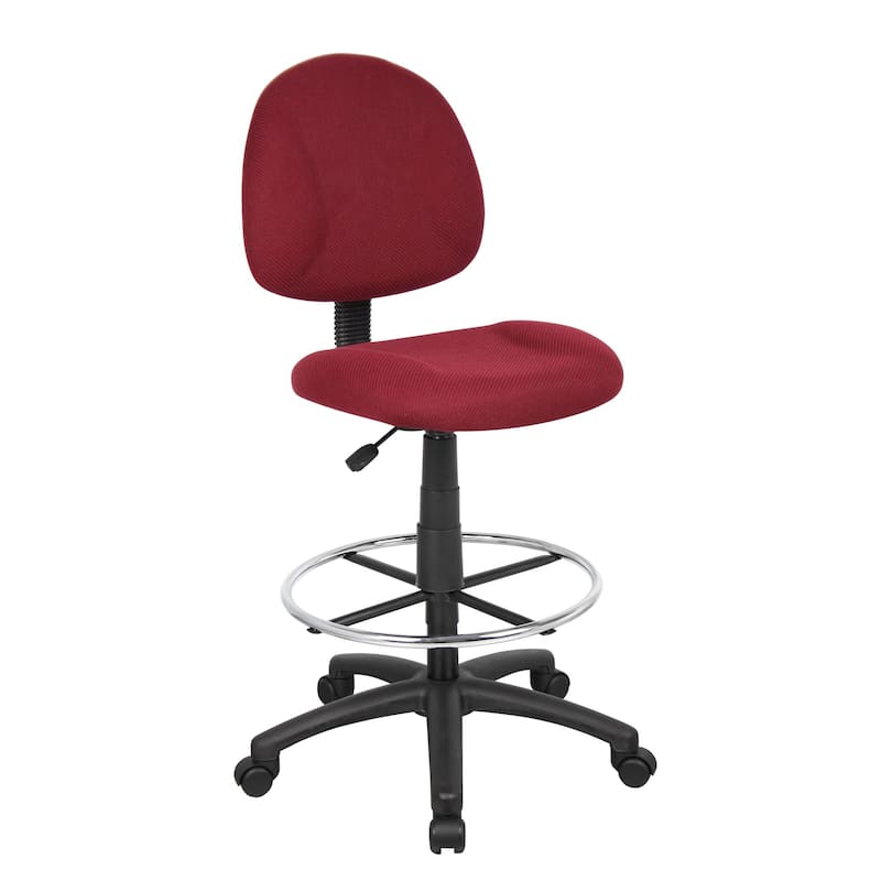 Boss Contoured Comfort Adjustable Rolling Drafting Stool Chair