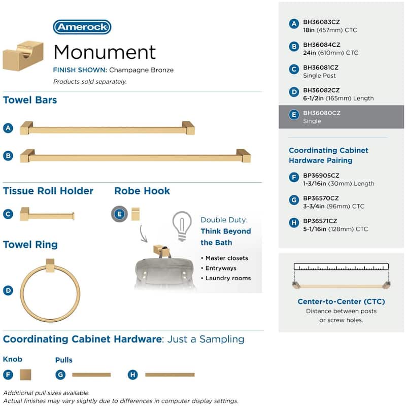Amerock Monument Single Robe Hook