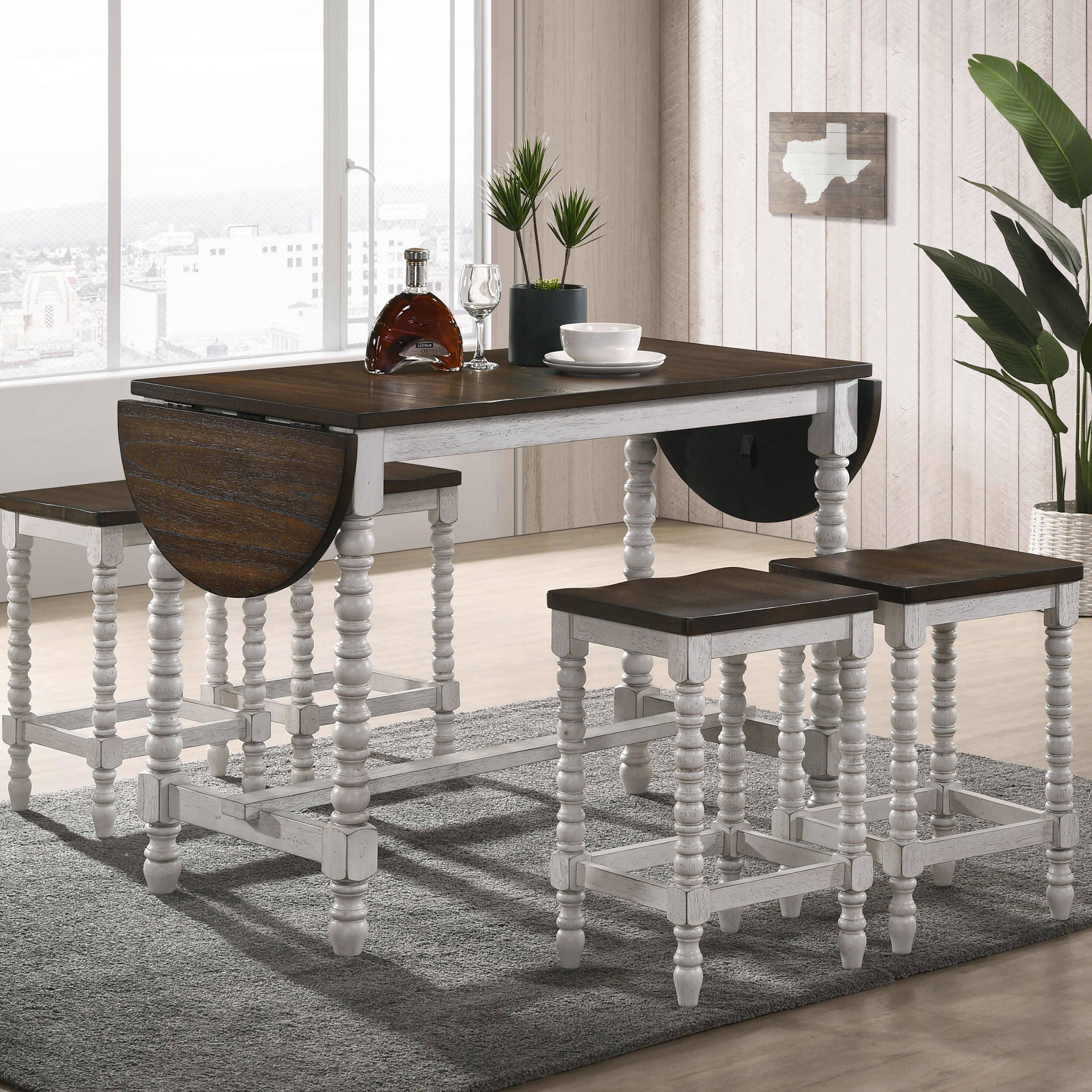 Vexl Walnut 71-inch Counter Height Table w/ Drop Leaf by Furniture