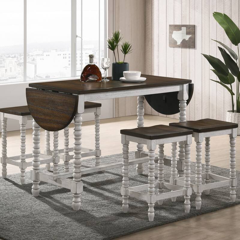 Vexl Walnut 71-inch Counter Height Table w/ Drop Leaf by Furniture of America