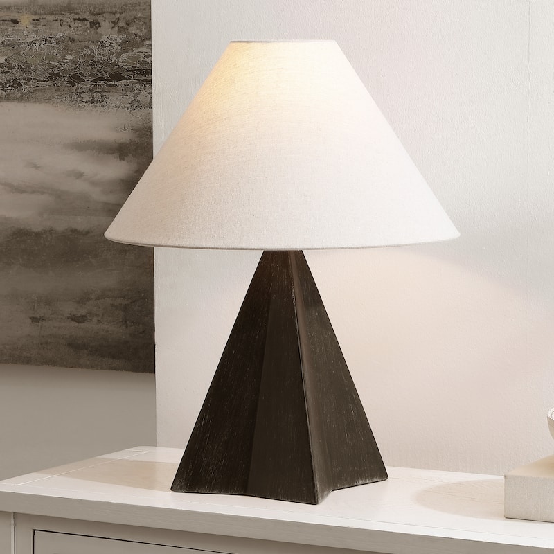 SAFAVIEH Renzo 22-inch Resin Table Lamp (LED Bulb Included) - 17"W x 17"D x 22"H - Antique Black