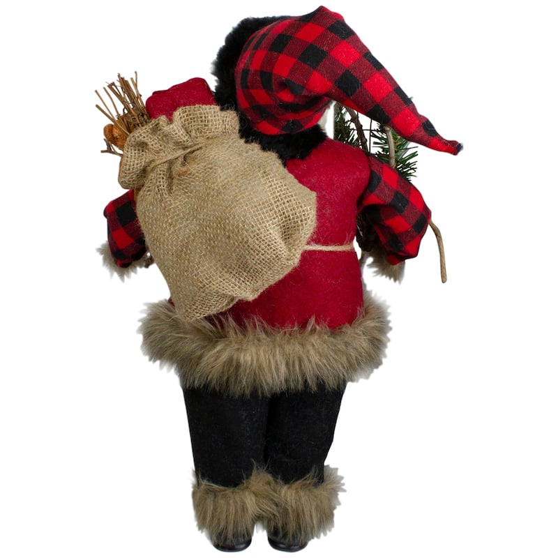 Standing Santa Christmas Figure with Snow Shoes and Bear - 18"