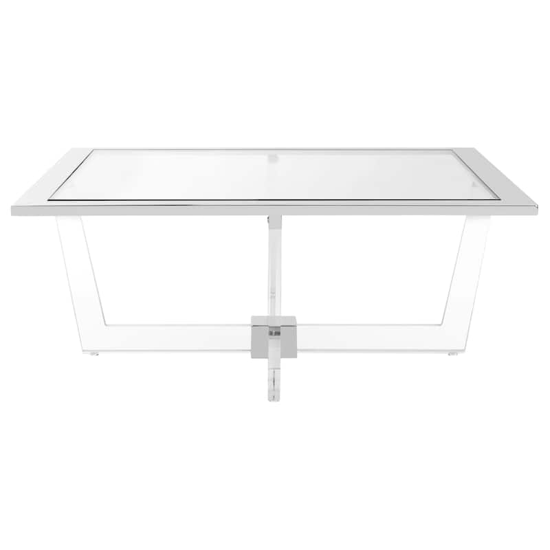 SAFAVIEH Couture Nalini Glass Coffee Table- Clear - 39" W x 39" L x 16" H - 39Wx39Dx16H