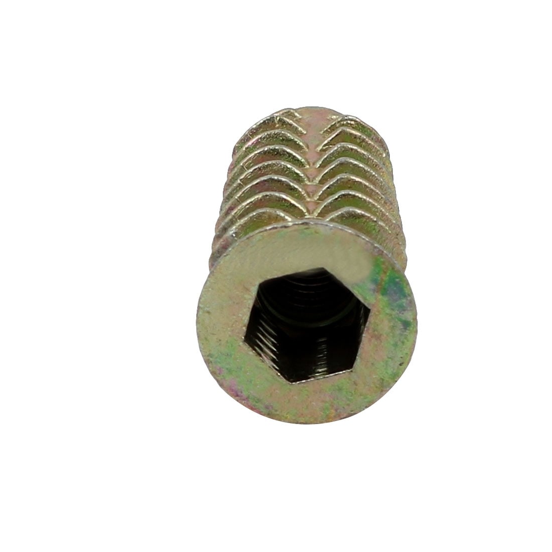 20pcs M6x25mm Zinc Alloy Hex Socket Drive Flange Insert Nut for Wood Furniture 