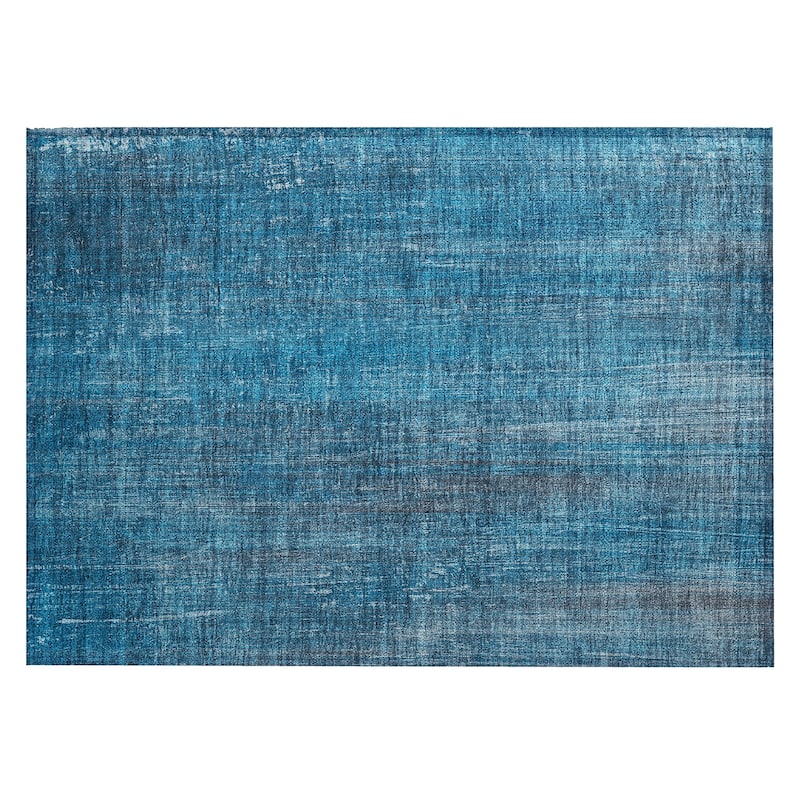Machine Washable Indoor/ Outdoor Ombre Solid Chantille Rug