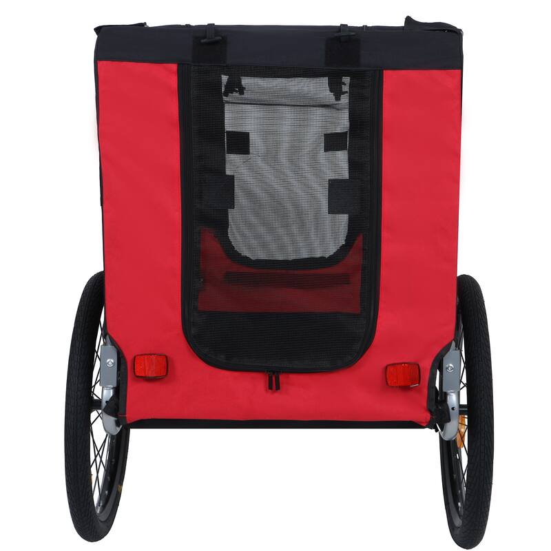 Large Folding Bike Trailer For Dogs - 66lb Capacity All-Terrain Pet Carrier, Durable Steel Frame For Cycling