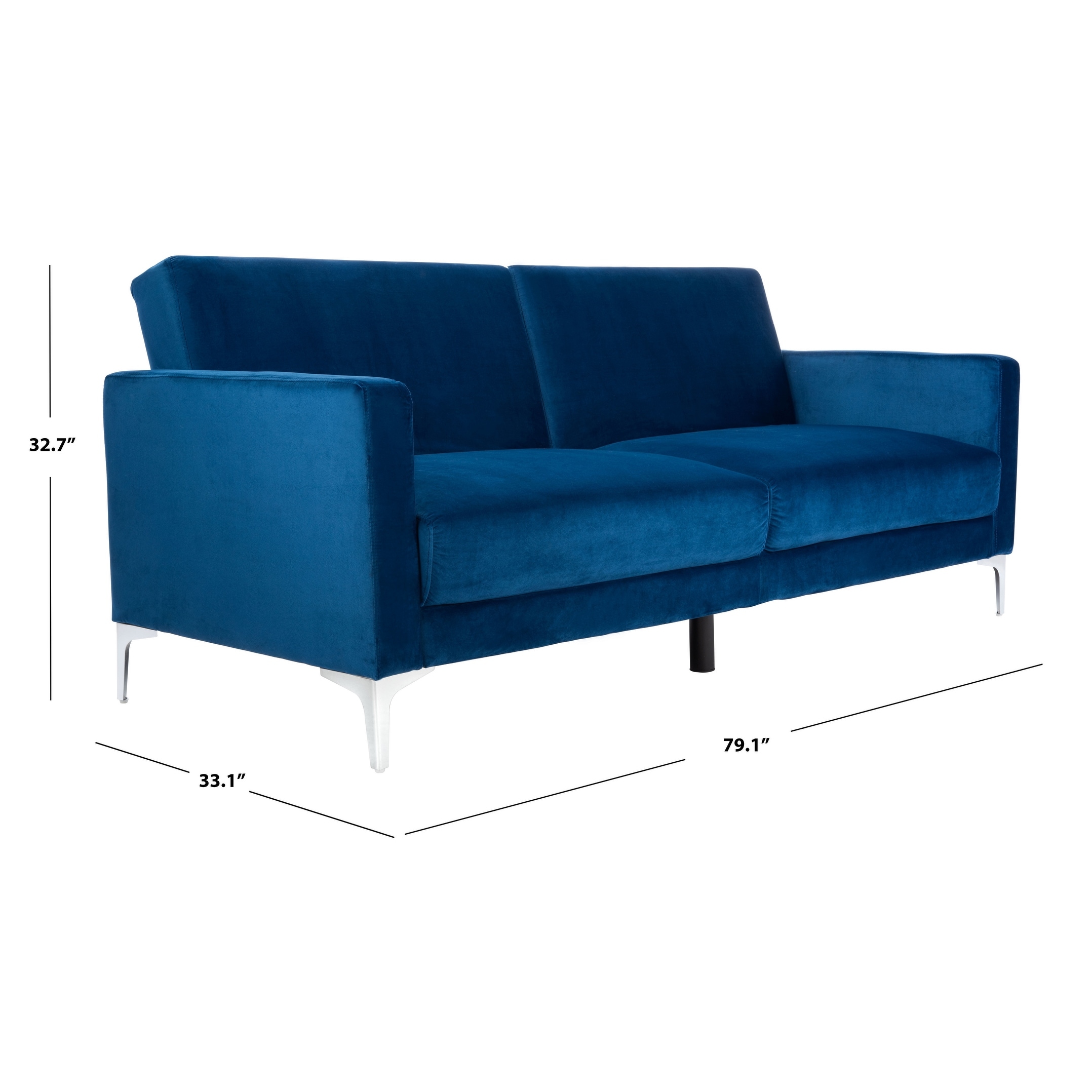 SAFAVIEH Chelsea Contemporary Velvet Foldable Futon Bed