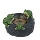 preview thumbnail 4 of 6, Black Resin Old Tire Frog Friends Outdoor Fountain - 10" H x 15.9" Diameter