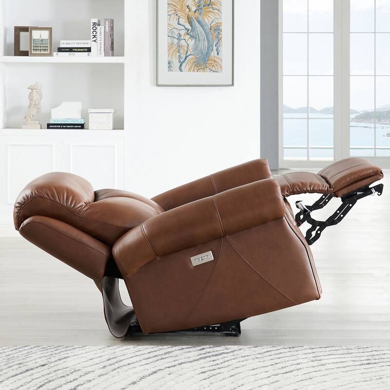 Hydeline Royce Zero Gravity Power Recline and Headrest Top Grain Leather Loveseat