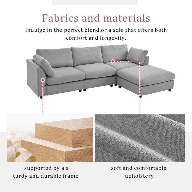 L Shaped Convertible Sectional Sofa with Reversible Chaise