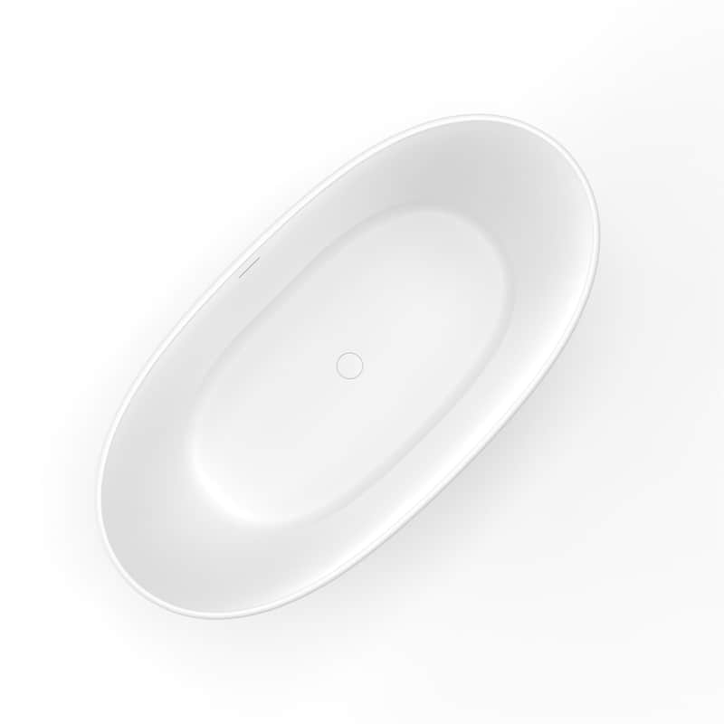 61 Inch Small Size Artificial Stone Solid Surface Freestanding Bathroom Bathtub