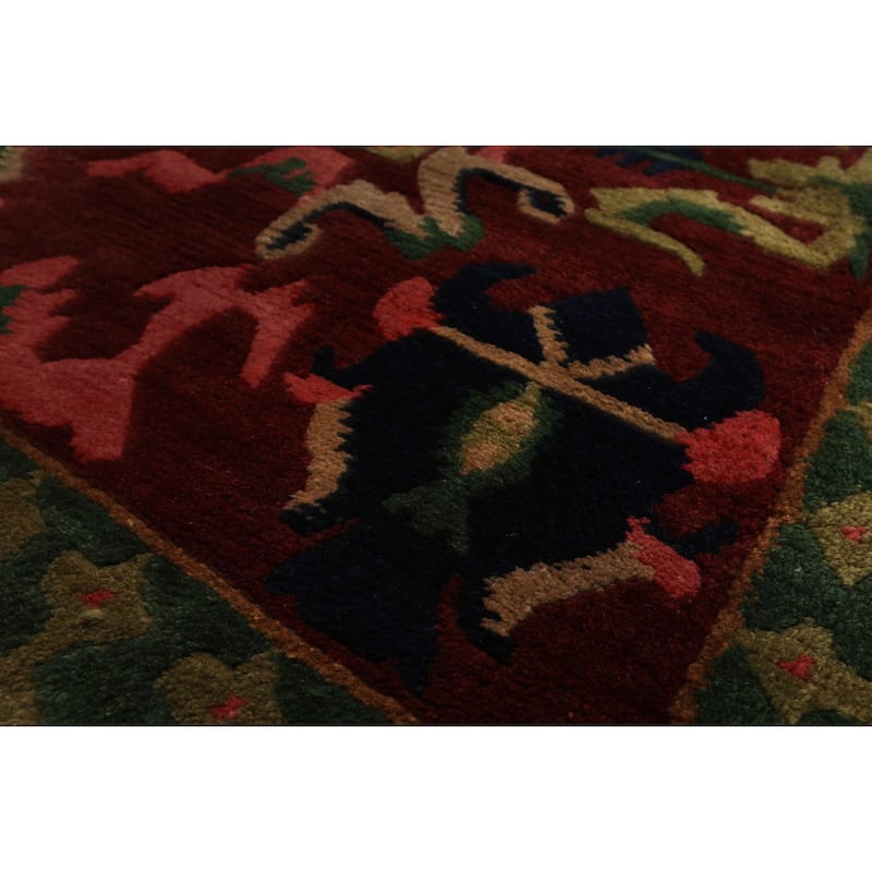 8x10 Hand Knotted Wool Green Tibetan Plush Pile Tufenkian Area Rug - 8' x 10'