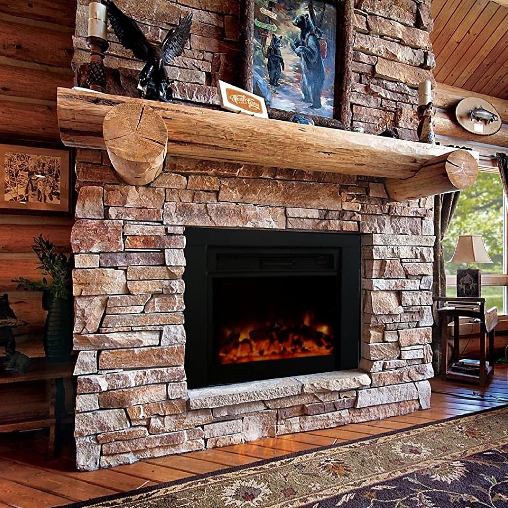 Black Electric Faux Log Fireplace Insert - On Sale - Bed Bath u0026 Beyond -  34605302