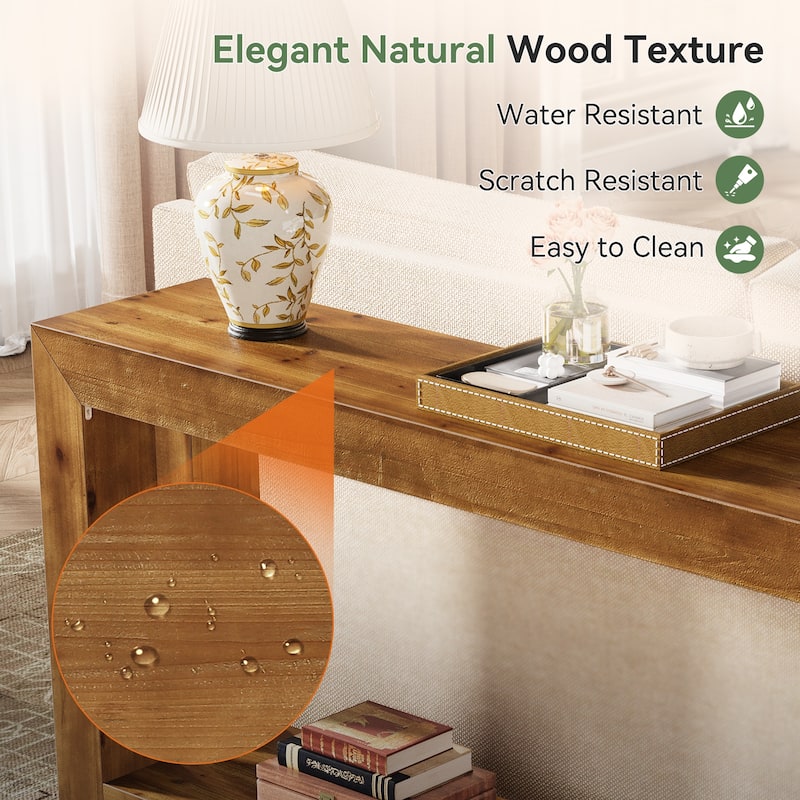 63-Inch Solid Wood Narrow Sofa Table