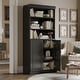 preview thumbnail 10 of 200, 100% Solid Wood 6-Shelf Bookcase with Optional Doors by Palace Imports 2 Dr Wood - Black