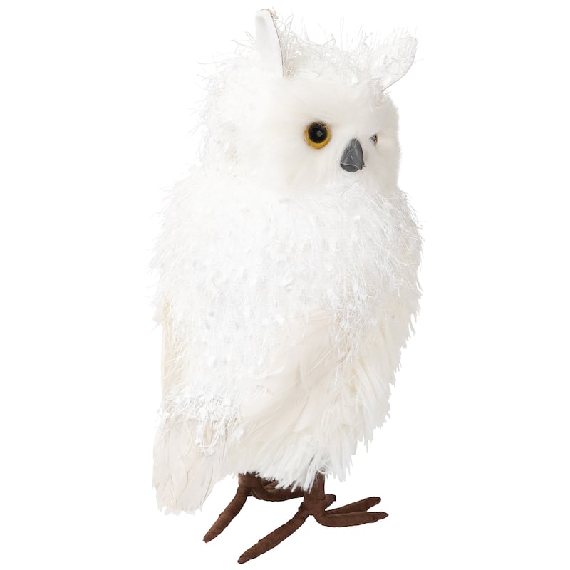 Standing Snow Owl Christmas Figure - 12.25" - White
