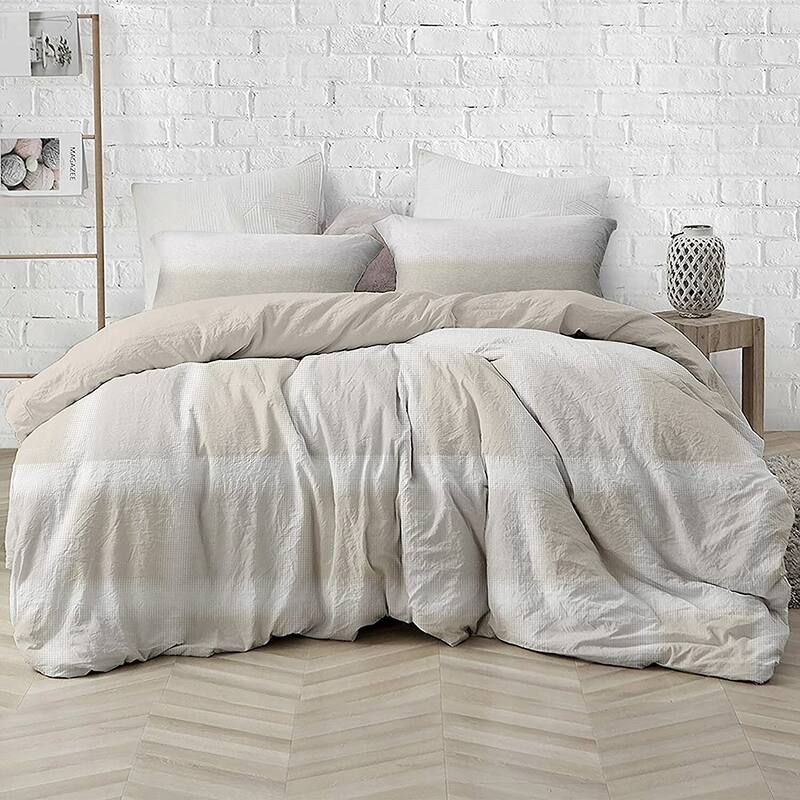 Delara GOTS Certified 100% Organic Cotton Damask Reversible Print Duvet Cover and Sham Set of 2