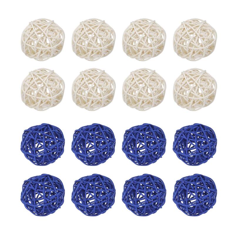 Set of 16 Pcs Wicker Rattan Balls 2 Inch Rattan Decorative Balls