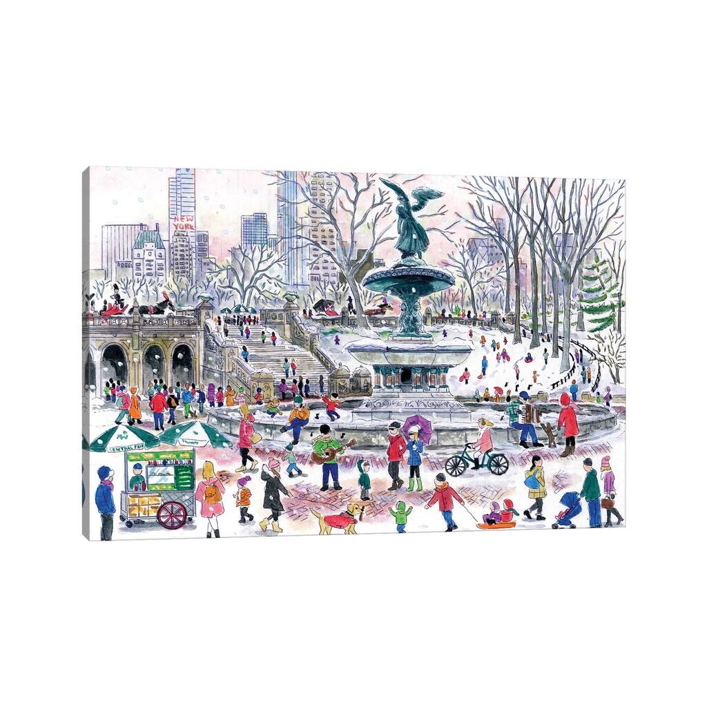 iCanvas "Bethesda Fountain" by Michael Storrings Canvas Print