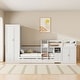 preview thumbnail 1 of 16, Twin Wooden Bunk Bed with Trundle, Cabinet, Wardrobe, Desk and Drawers, White White