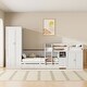preview thumbnail 2 of 13, Twin Wooden Bunk Bed with Trundle, Desk, Wardrobe, Drawers & Cabinets, Space-Saving Design with Ample Storage, White