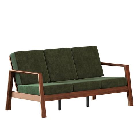 Carson Carrington Horuphav Mid-century Modern Exposed Wood Sofa