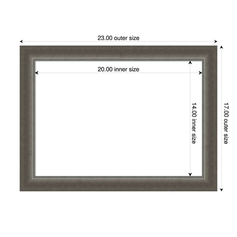 Amanti Art Domus Dark Silver Framed Dry Erase Magnetic Board - 23 x 17 in
