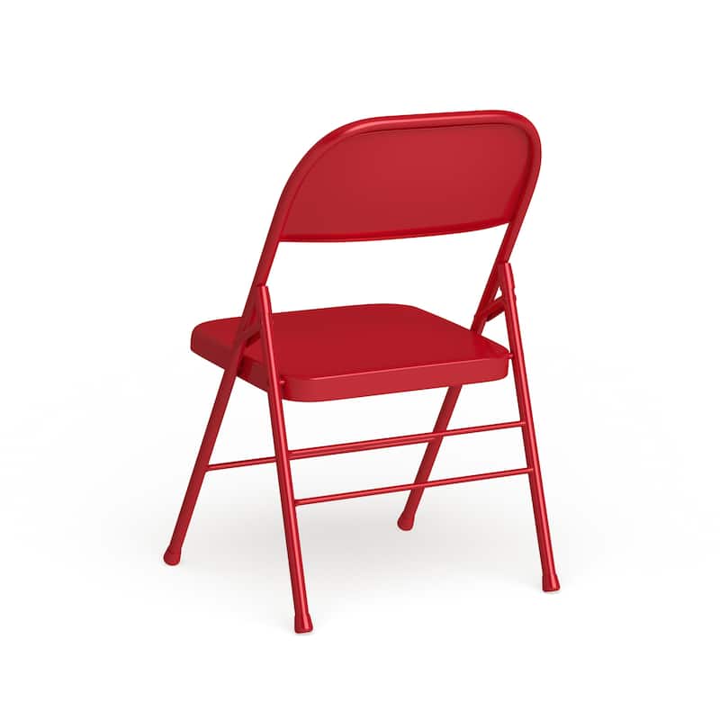 2 Pack Triple Braced & Double Hinged Metal Folding Chair