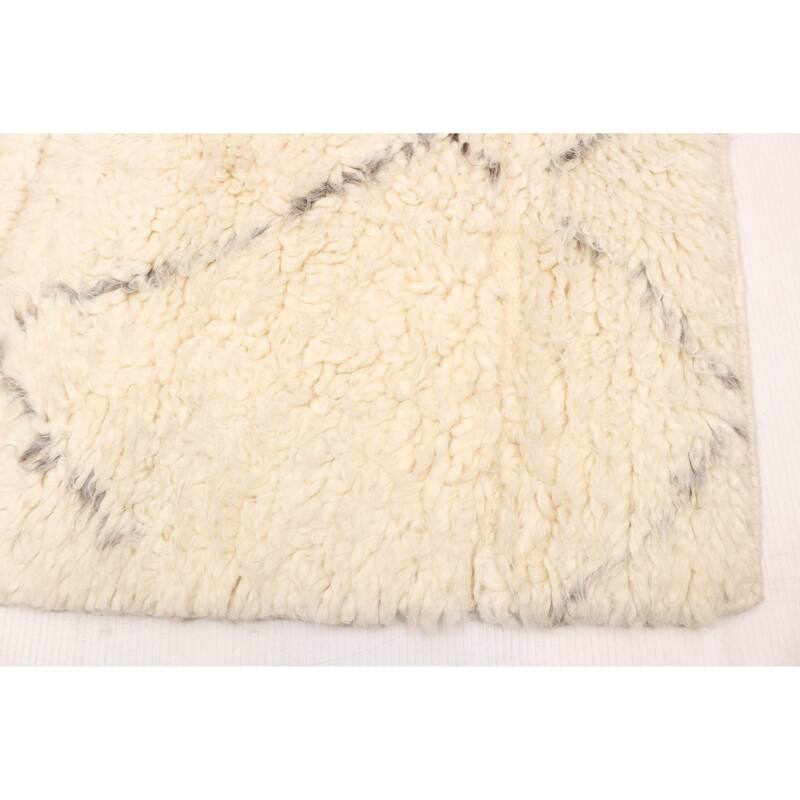 ECARPETGALLERY Hand-knotted Tangier Cream Wool Rug - 5'3 x 7'10