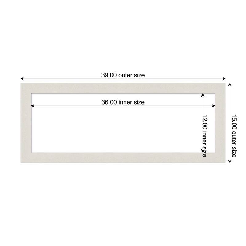 Amanti Art Rustic Plank Espresso Narrow Framed Dry Erase Magnetic Board - 39 x 15 in - Rustic Plank White Narrow