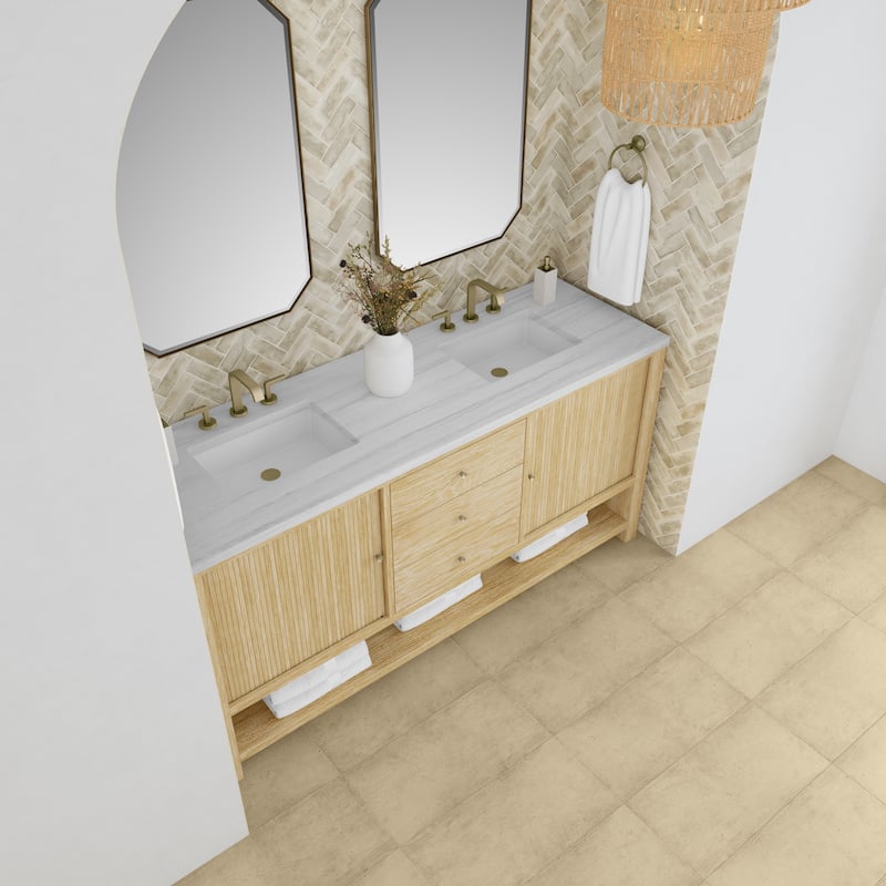 James Martin Vanities Marigot Single 72" Double Vanity, Sunwashed Oak