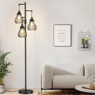 Industrial cage floor lamp sale