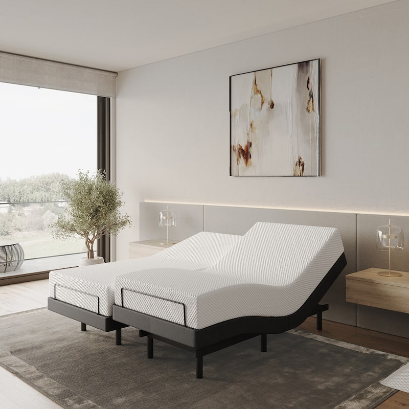 Nestl Adjustable Massaging Bed Frame Base with Wireless Remote