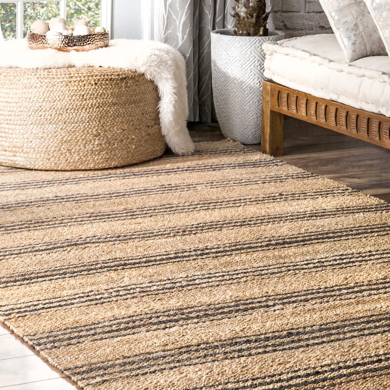 Sycamore Striped Jute Area Rug - 7'6" x 9'6" - Natural