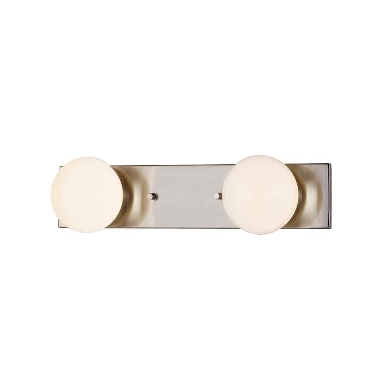 Luna 2-Light LED Bath Bar with Opal Backing Shade