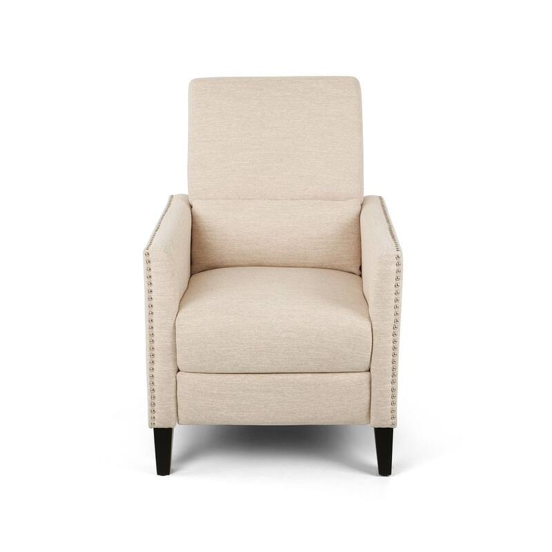 Contemporary Recliner Chair with Push Back Mechanism in Fabric by Christopher Knight Home