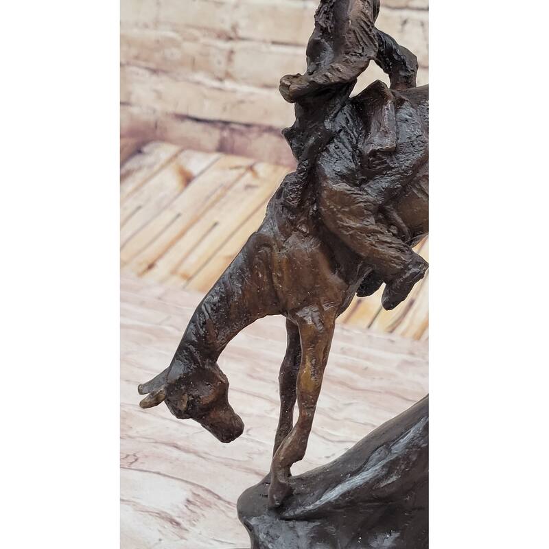 Mountain Man Frederic Remington Bronze Statue Native American Sculpture 11 Inches X 9 Inches