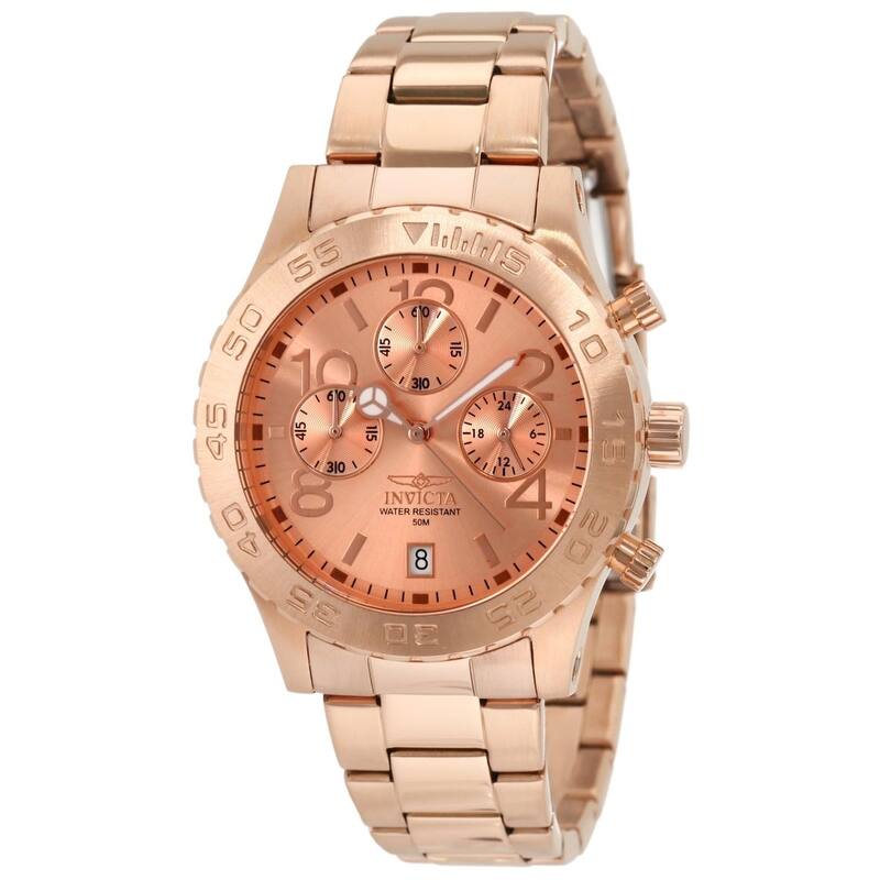 Invicta Men's 1271 'Specialty' Rose-Tone Stainless Steel Watch - Multi