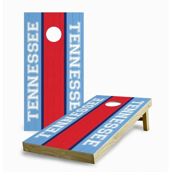 slide 2 of 7, Tennessee Titans Striped Cornhole Game (Choose Wraps or Boards) 2x4 Boards (24" x 48") - Include ALL Accessories