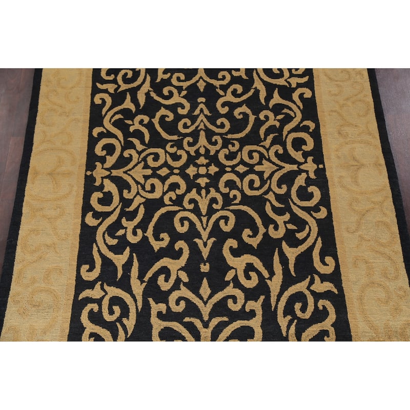 Vegetable Dye Geometric Nepalese Oriental Area Rug Wool Hand-knotted - 6'1" x 9'0"