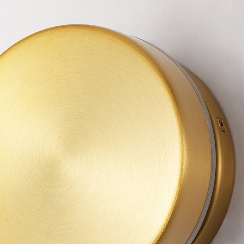 4.7" 1-Light Minimalist Circle Round Brass Integrated LED Wall Sconce Ambient Accent Light for Hallway/Vanity