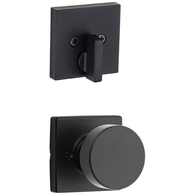 Kwikset Pismo Single Cylinder Interior Pack with Square Rose - Matte Black