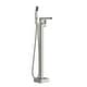 preview thumbnail 6 of 16, Freestanding Bathtub Faucet Waterfall Tub Filler Brushed Nickel Floor Mount Brass Bathroom Faucets with Hand Shower