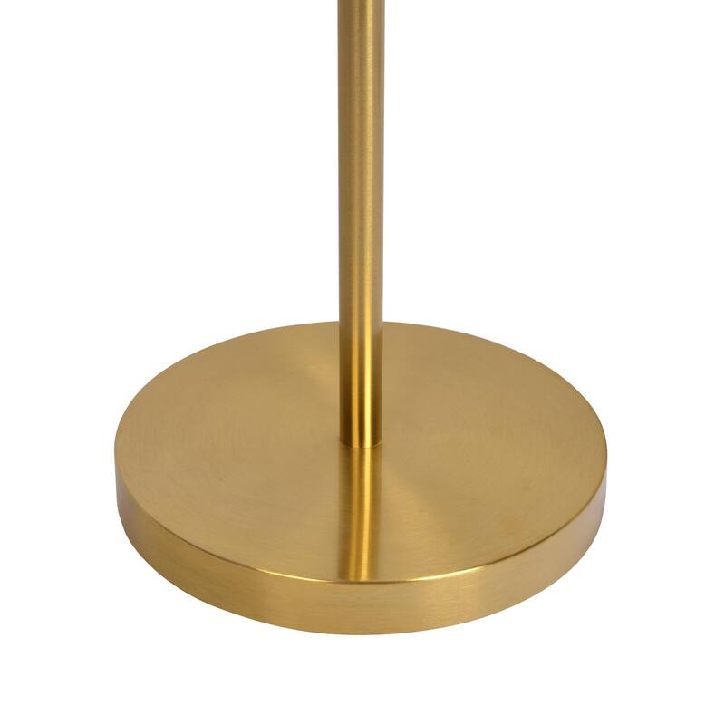 Brilliance Modern Gold Brush Floor Lamp, Opal Glass Shades and Round Metal Base - Clear,Gold