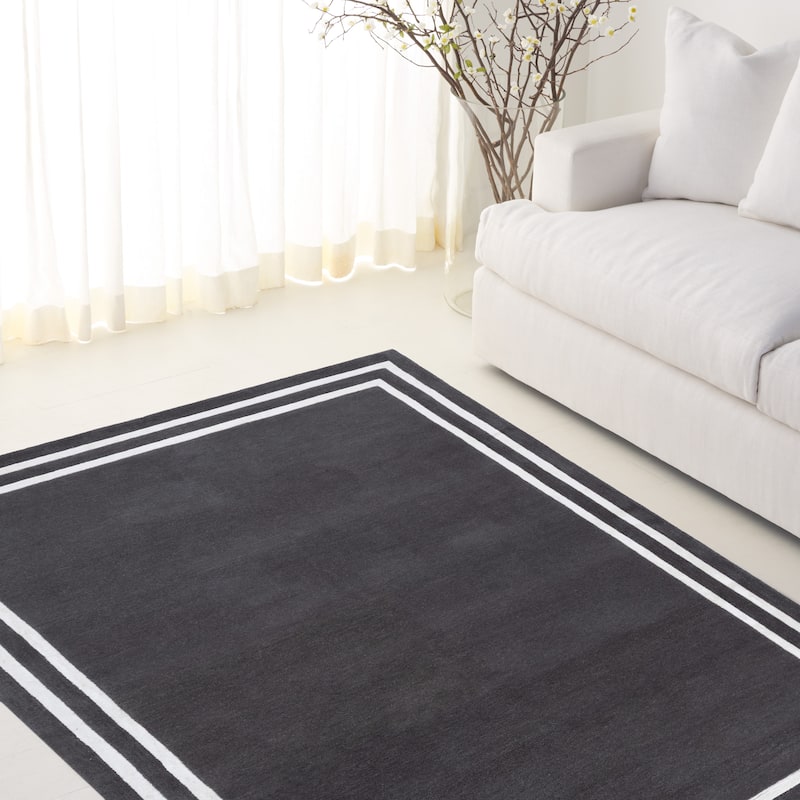 Lauren Ralph Lauren Handmade Roelien Wool Rug - Dark Grey/Ivory - 5' x 8'